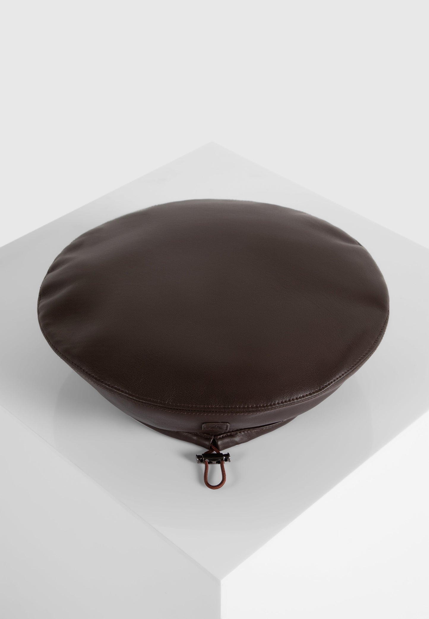 Leather Beret - Brown