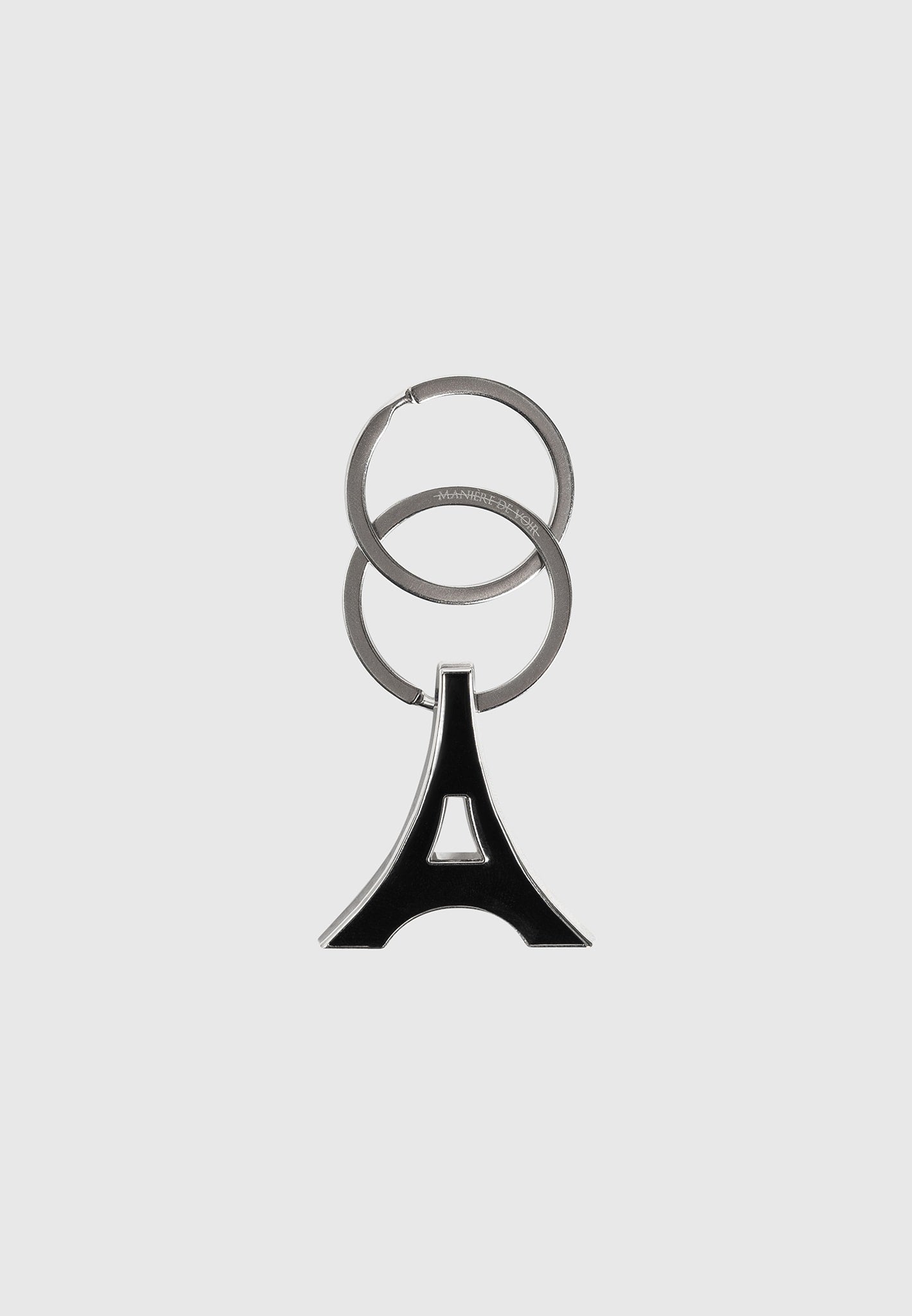 Eiffel Enamel Key Ring - Black/Silver