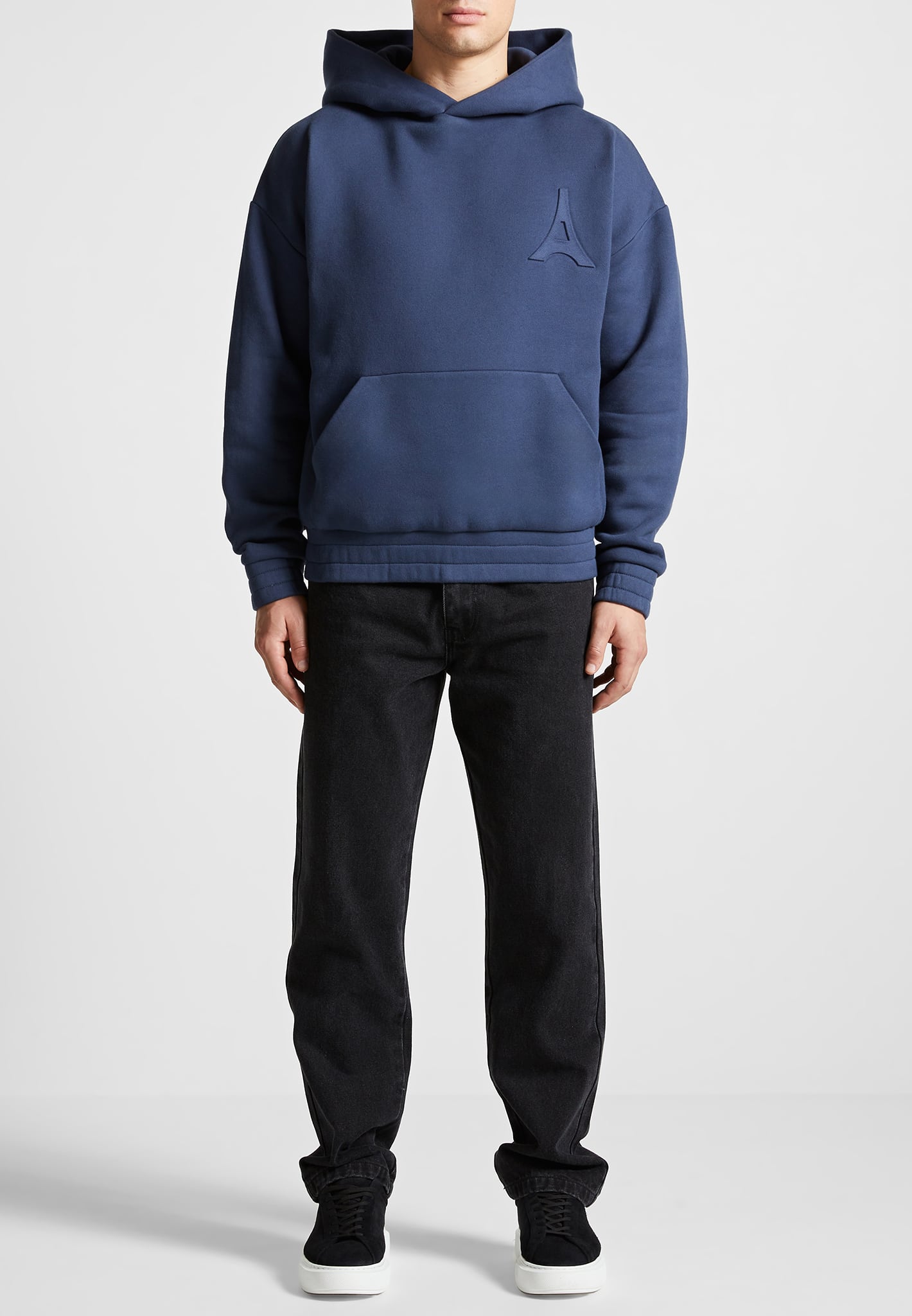 Éternel Eiffel Embossed Hoodie - Airforce Blue