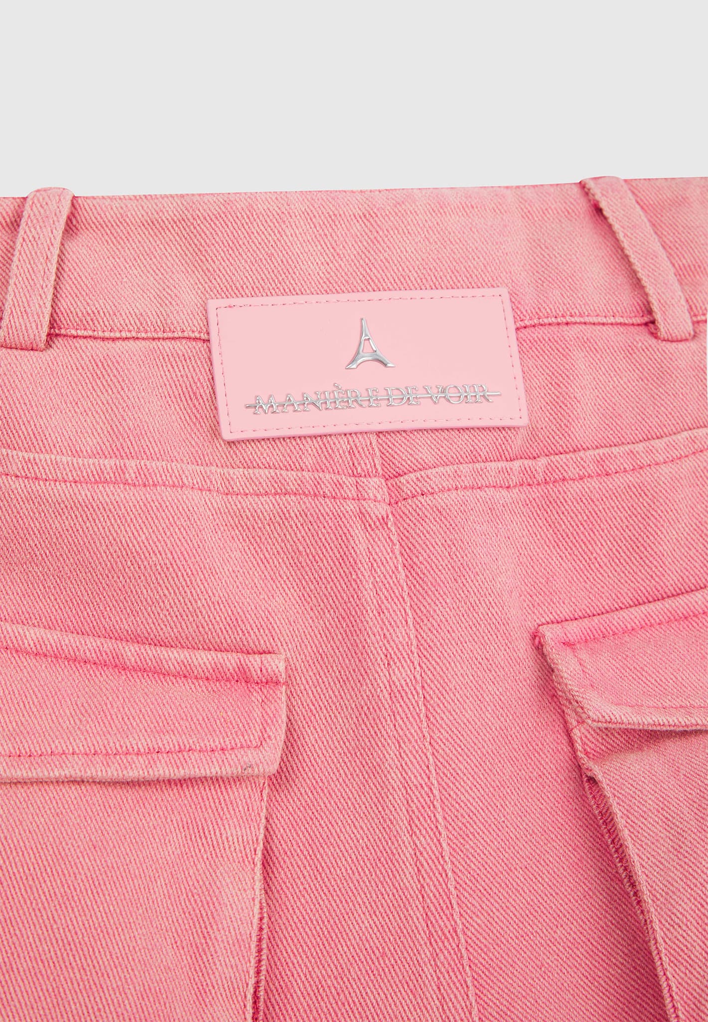High Waisted Cargo Pants - Washed Pink